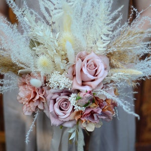 Bridal bouquet pampas grass,boho wedding bouquet,bridesmaid bouquets pampas bouquets,nude wedding bouquets,white bridal bouquet