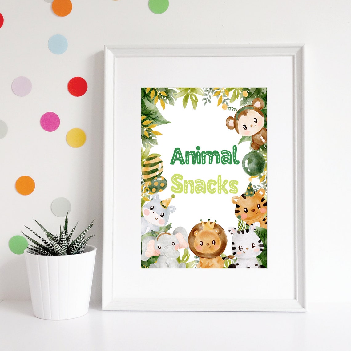 Safari Animal Snacks Sign Printable Safari Animal Table | Etsy