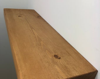 Rustic Floating Shelves Deep Solid Wood Wall Shelf 30cm Etsy
