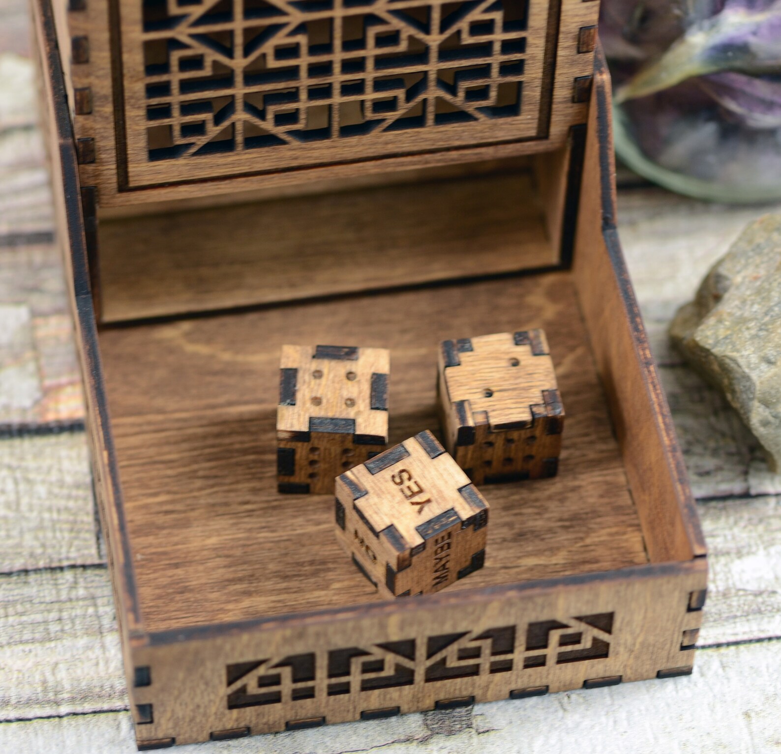Folding dice tower and dice tray with wooden dice set Etsy