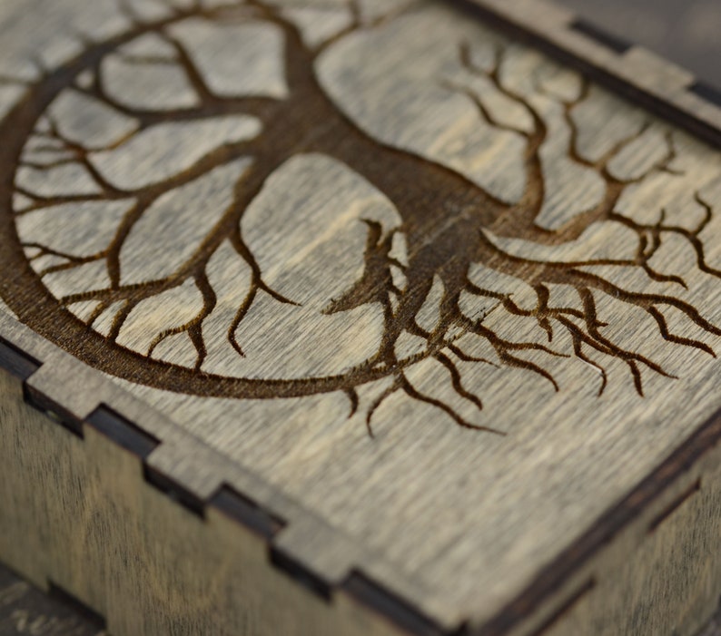 Wood Tarot deck box Large Tarot card box 3 x 5 Engraved wooden Etsy