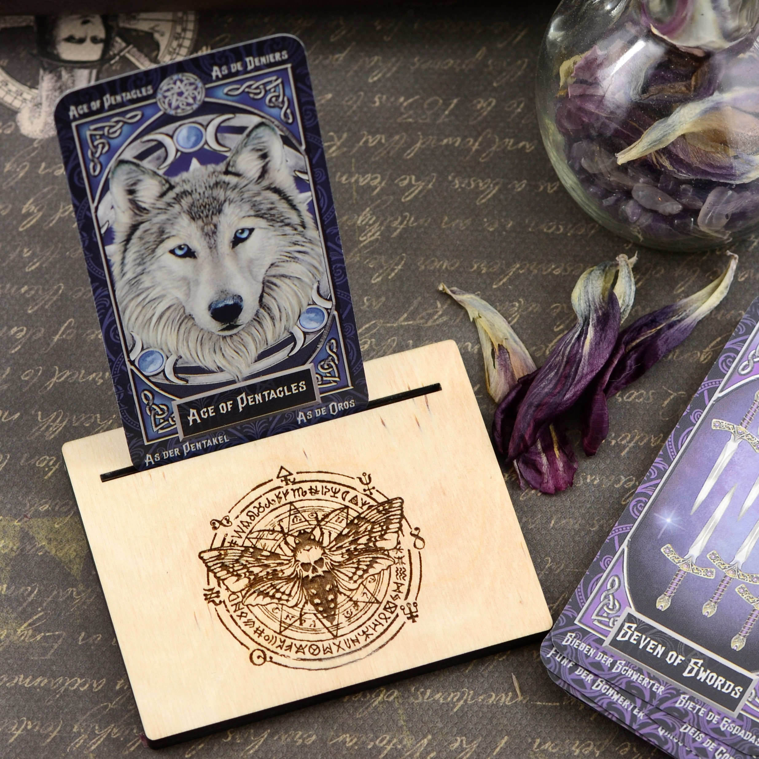 One Card Tarot Display Stand Wooden Tarot deck holder Etsy