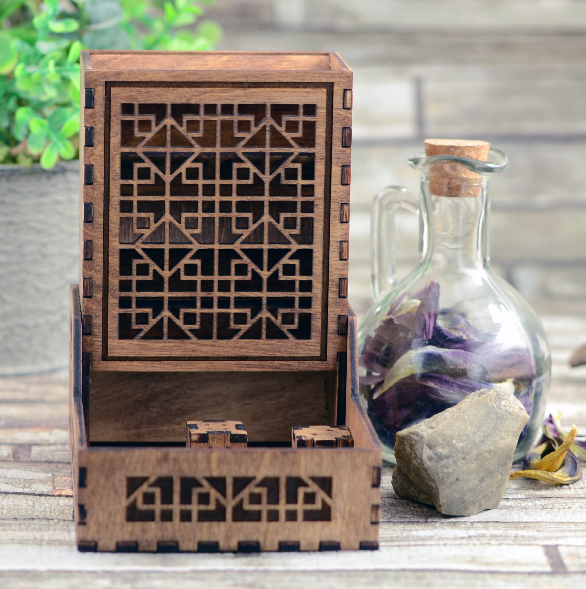 Folding dice tower and dice tray with wooden dice set Etsy