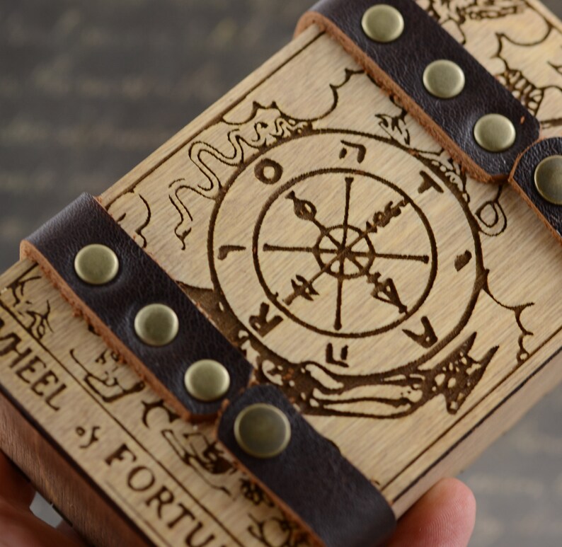 Wheel of Fortune Tarot box Wooden Tarot card box Wooden Etsy