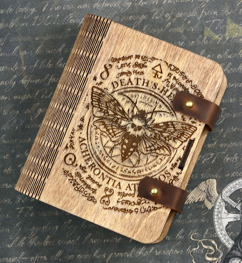 Dead head moth Tarot card box Wooden Laser Engraved Box Tarot Etsy