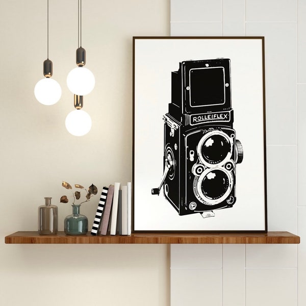 Rolleiflex tor Wall Art. Handmade unique minimalistic design Very nice to decor your studio or living room! printed on museum quality paper