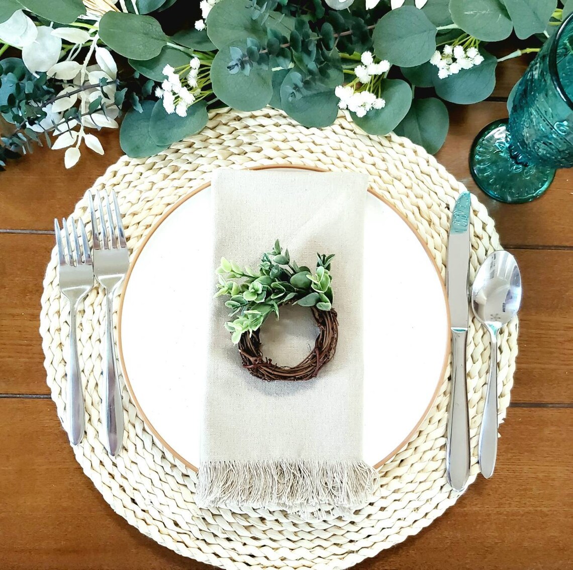 Eucalyptus Grapevine Napkin Rings Etsy