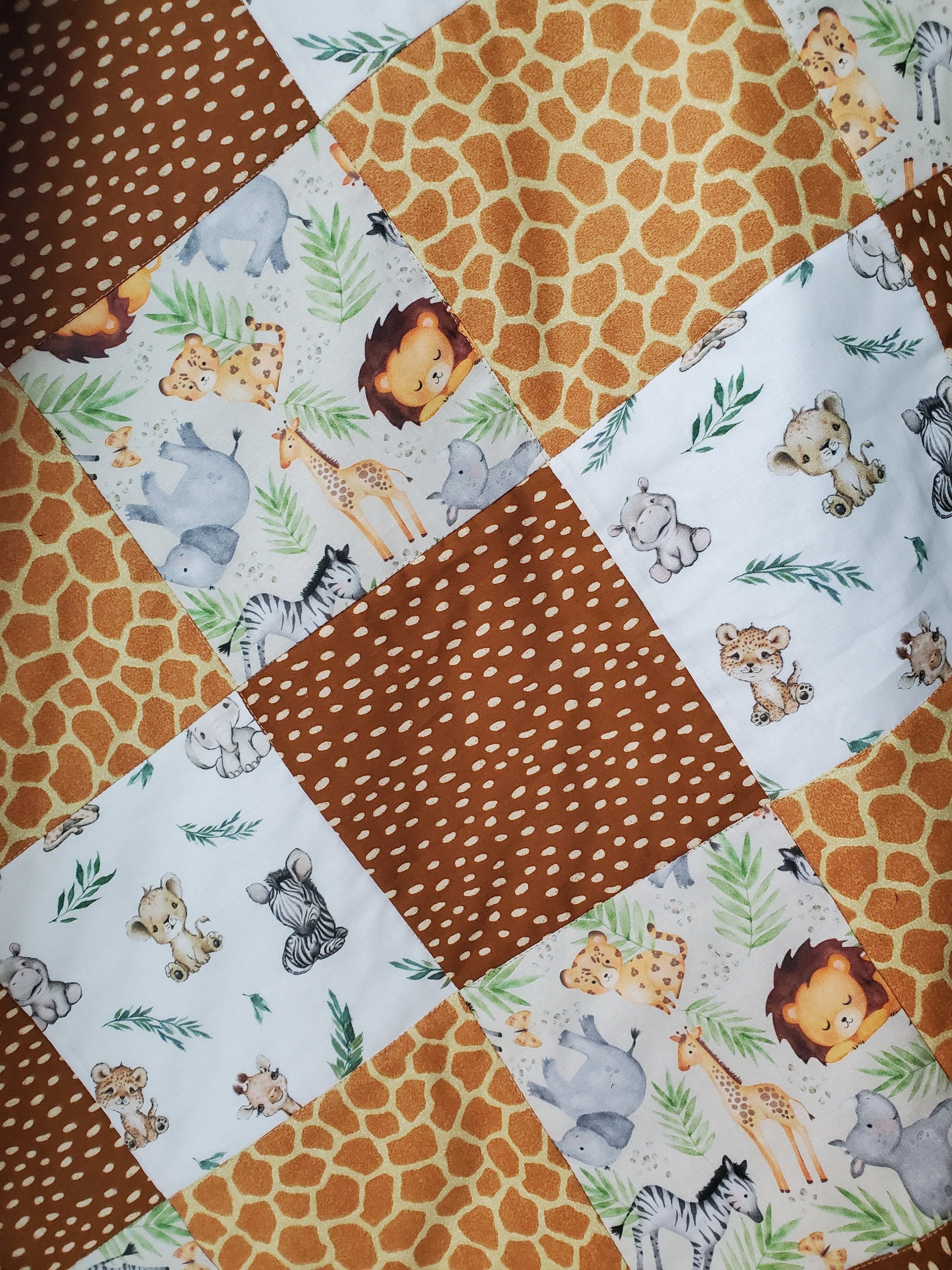 Safari Baby Quilt African Animals Baby Quilt Handmade Safari Etsy