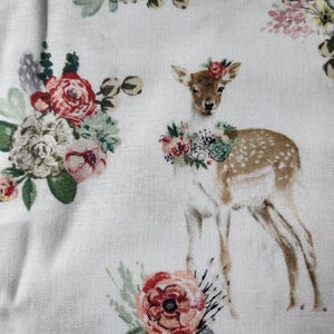 Handmade Fitted Nursery Sheet Baby Girl Deer and Floral Crib Sheet Deer Nursery Decor Deer Changing Pad Cover Floral and Deer Nursery Decor