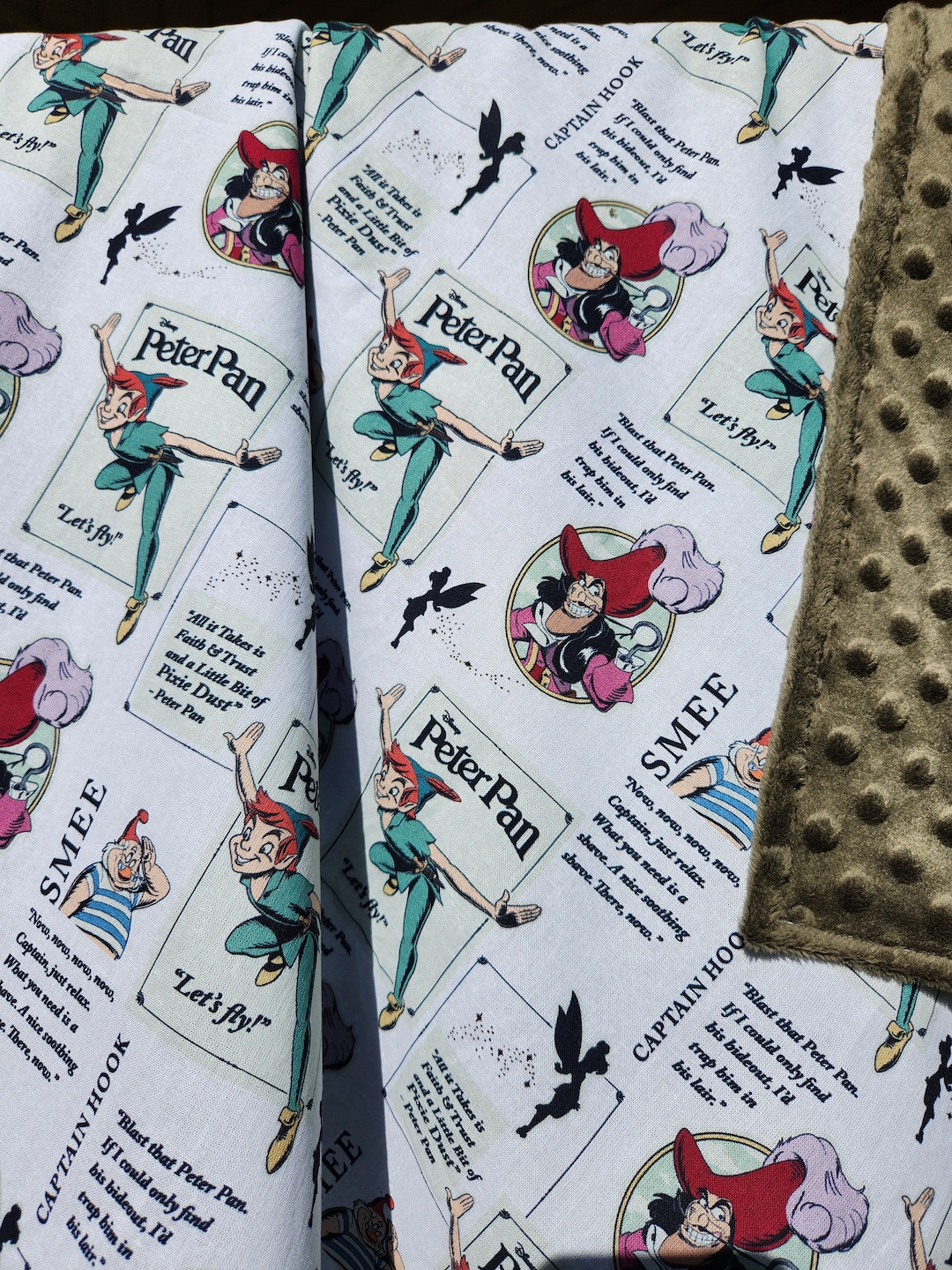 Peter Pan Baby Blanket, Handmade Peter Pan Blanket, Personalized Peter