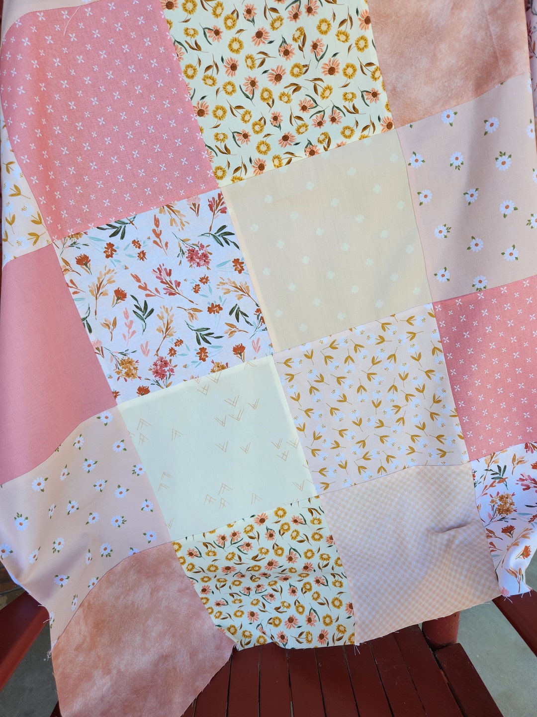 Elegant Watercolor Floral Quilt, Earth Tone Beauty for Baby's Room