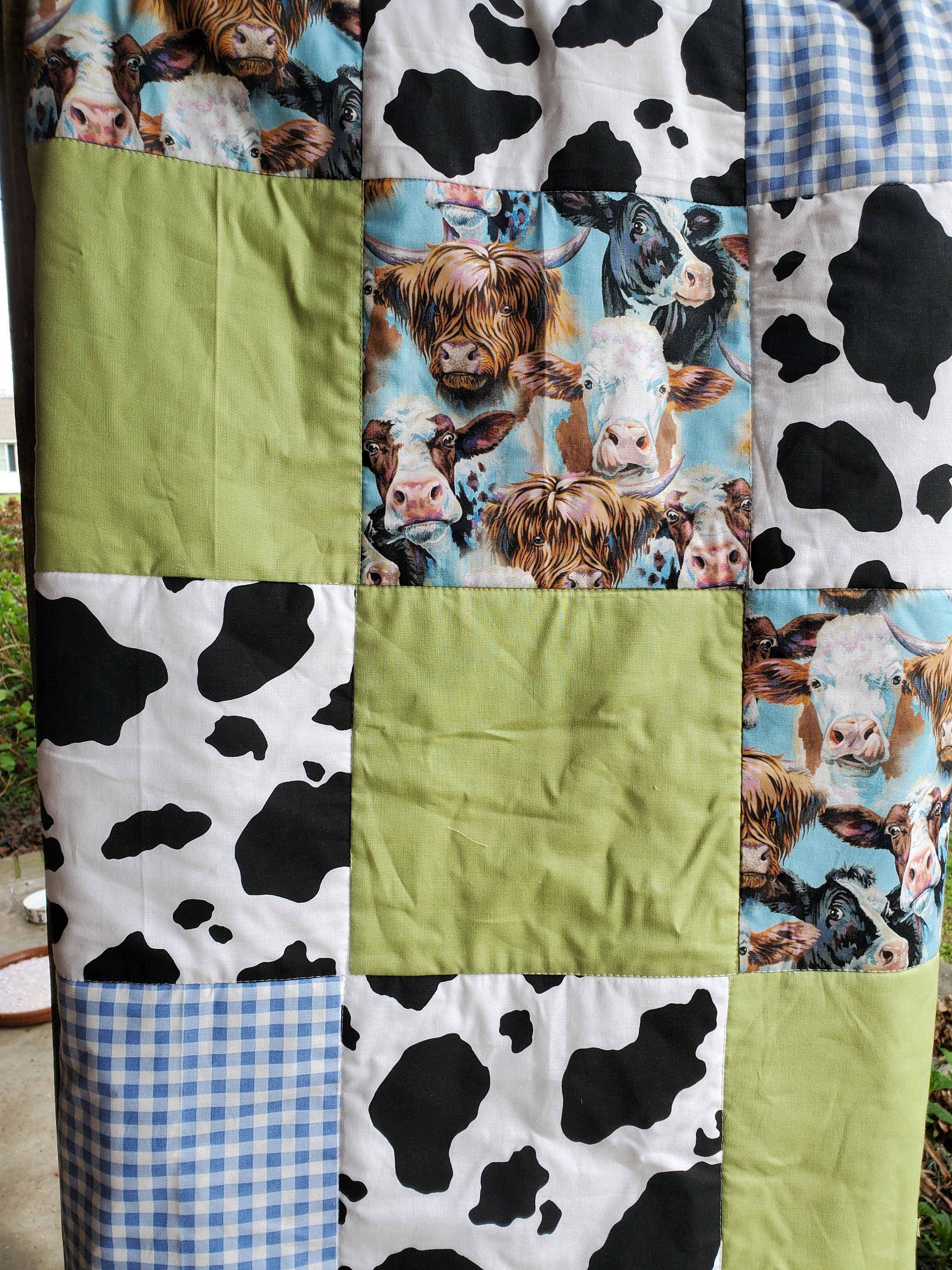 Personalized Cow Print Quilt Cow Quilt Farm Quilt Handmade Etsy