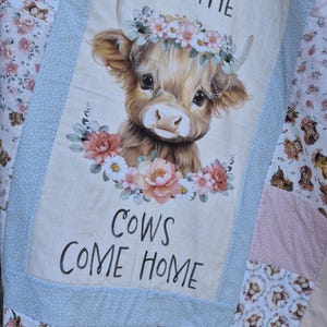 Love you till the cows come home Quilt for a girl, Handmade Patchwork Farm Blanket