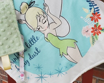 Tinkerbell Lovey, Sensory Lovey, Lovey Security blanket, Peter Pan Lovey