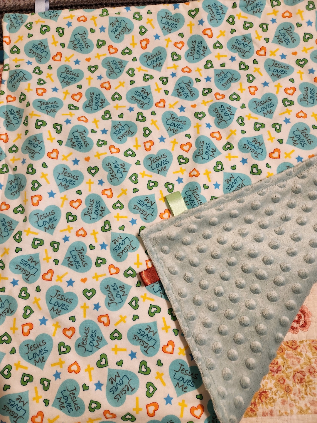 Jesus Loves Me Baby Blanket Handmade Jesus Loves Me Lovey Etsy