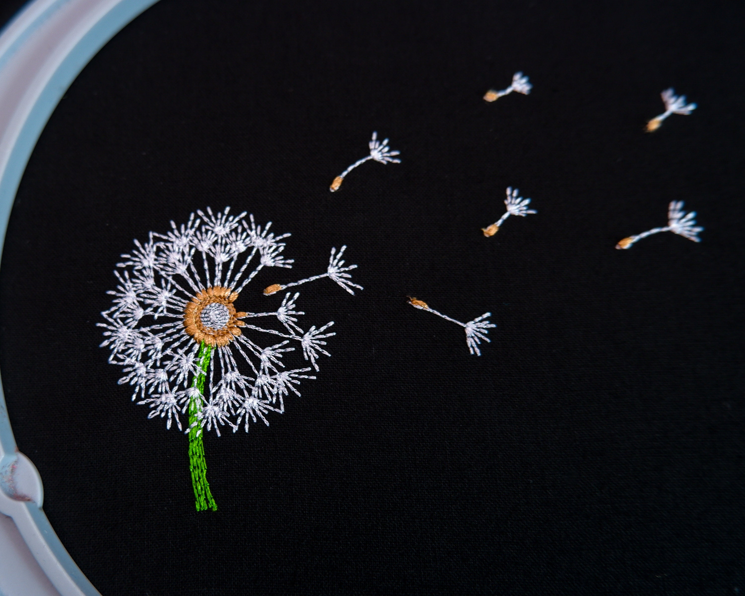 Dandelion Embroidery Design Dandelion Machine Embroidery Etsy