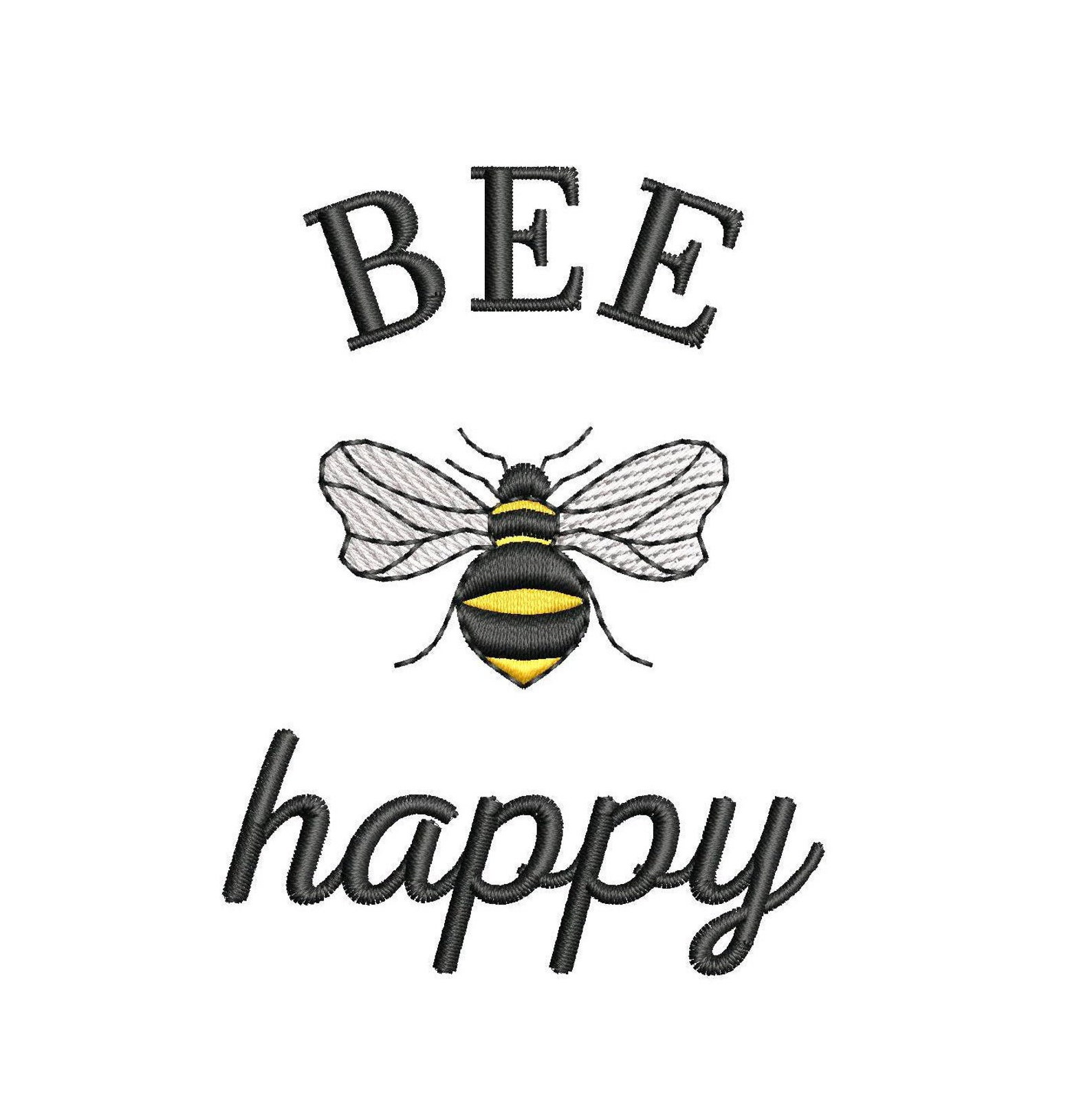 Bee embroidery design bee happy machine embroidery design 9 Etsy