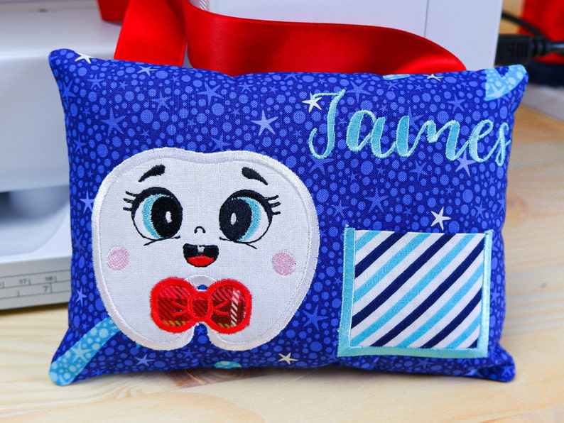 Boy Tooth Fairy Pillow Embroidery Design Tooth Fairy Pillow Etsy