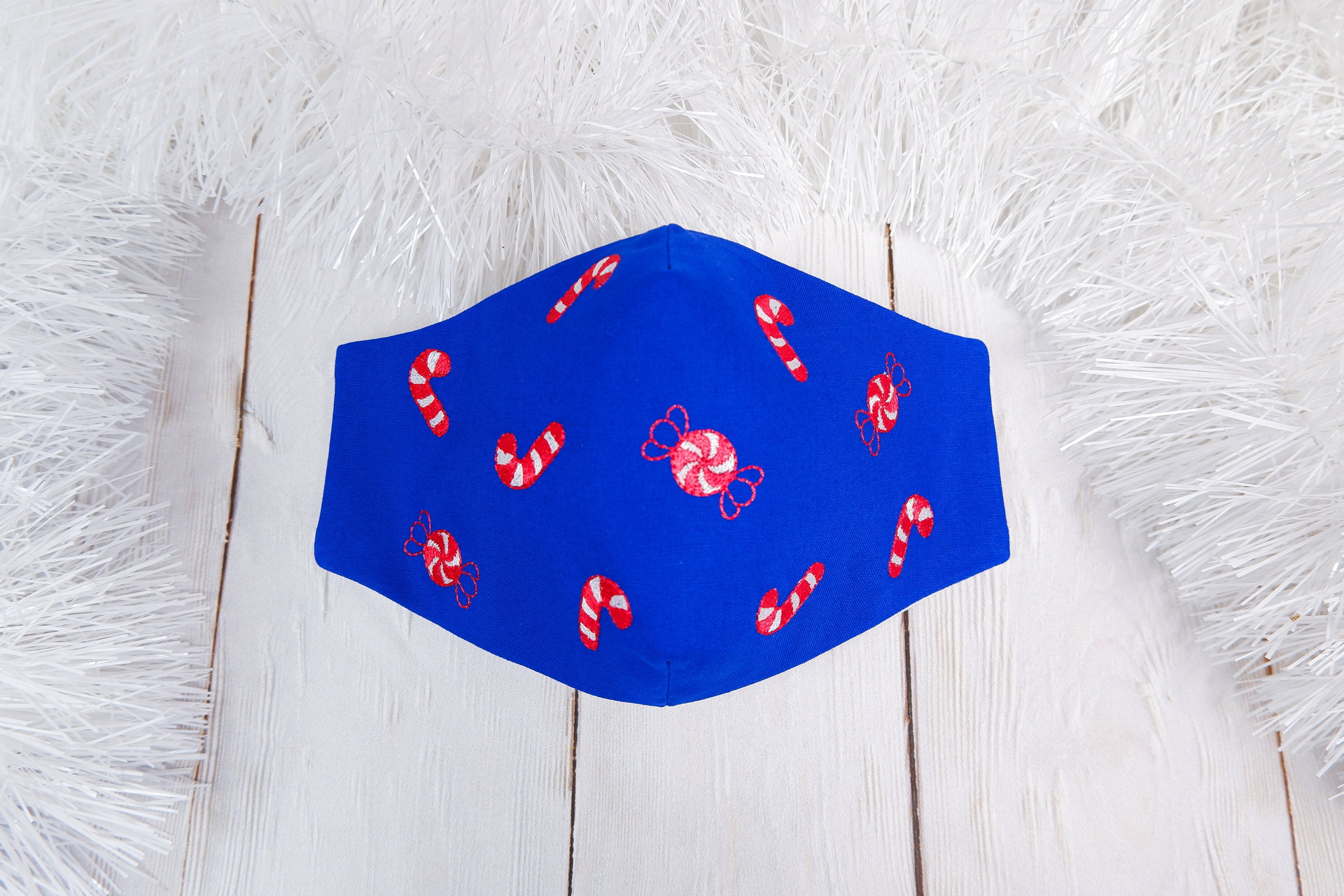 Christmas Face Mask ITH Embroidery Design Christmas Candy Etsy