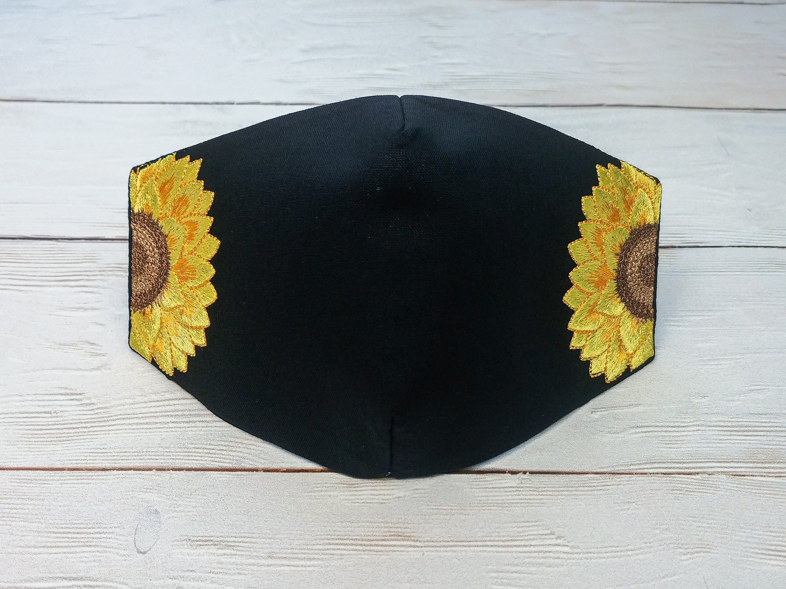 Sunflower Face Mask Embroidery Design Sunflower Face Mask ITH Etsy
