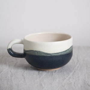 Handmade Mug, Ceramic stoneware footed mug, coffee, tea, Shoreline