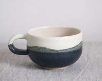 Handmade Mug, Ceramic stoneware footed mug, coffee, tea, Shoreline