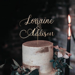 Toppers Torta Sposa e Scopa - Matrimonio Rustico - Topper Legno Personalizzato - Topper Argento Oro - Battesimo Anniversario Compleanno - Baby Shower