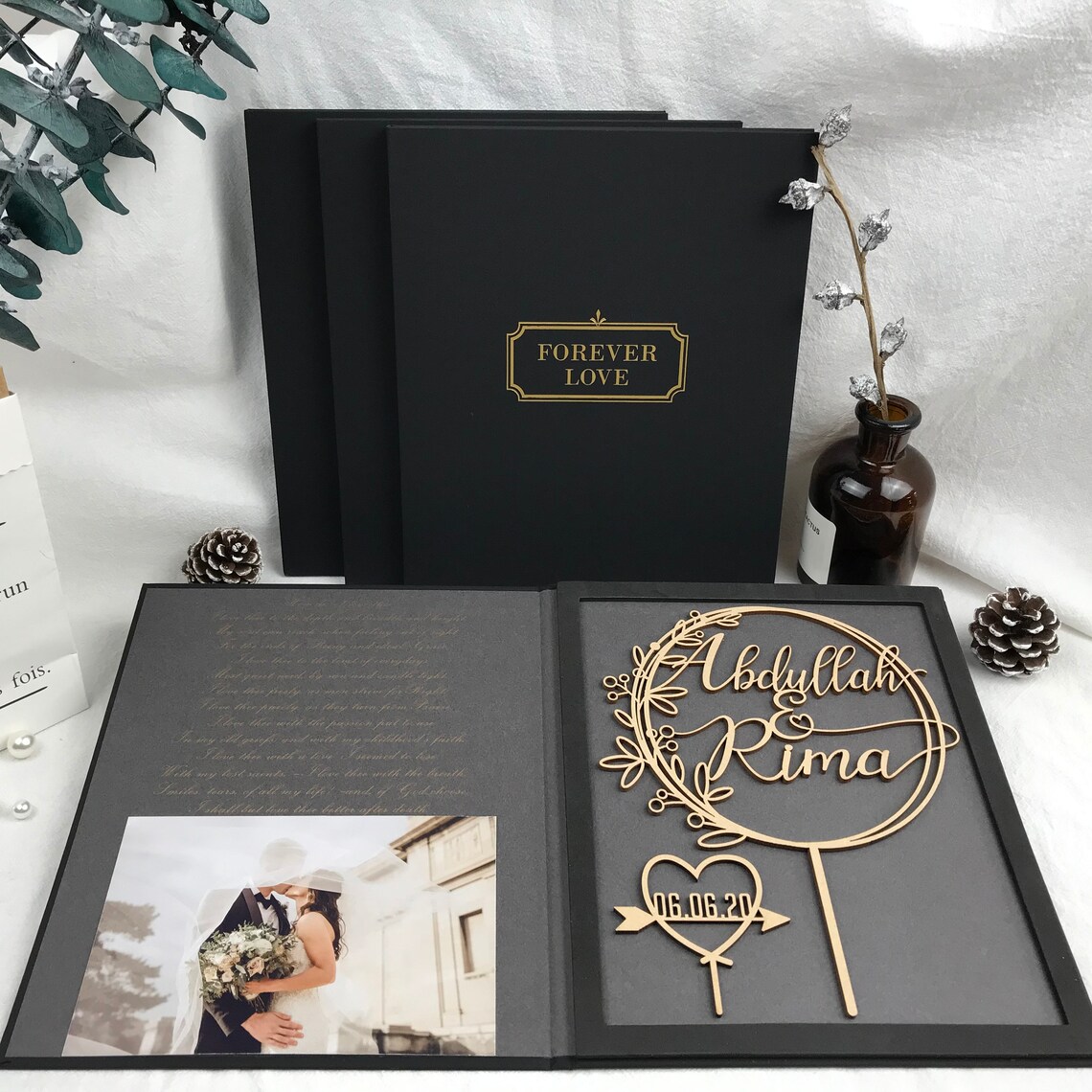 Rose Gold Cake Toppers Wedding Cake Topper Wood Made Etsy