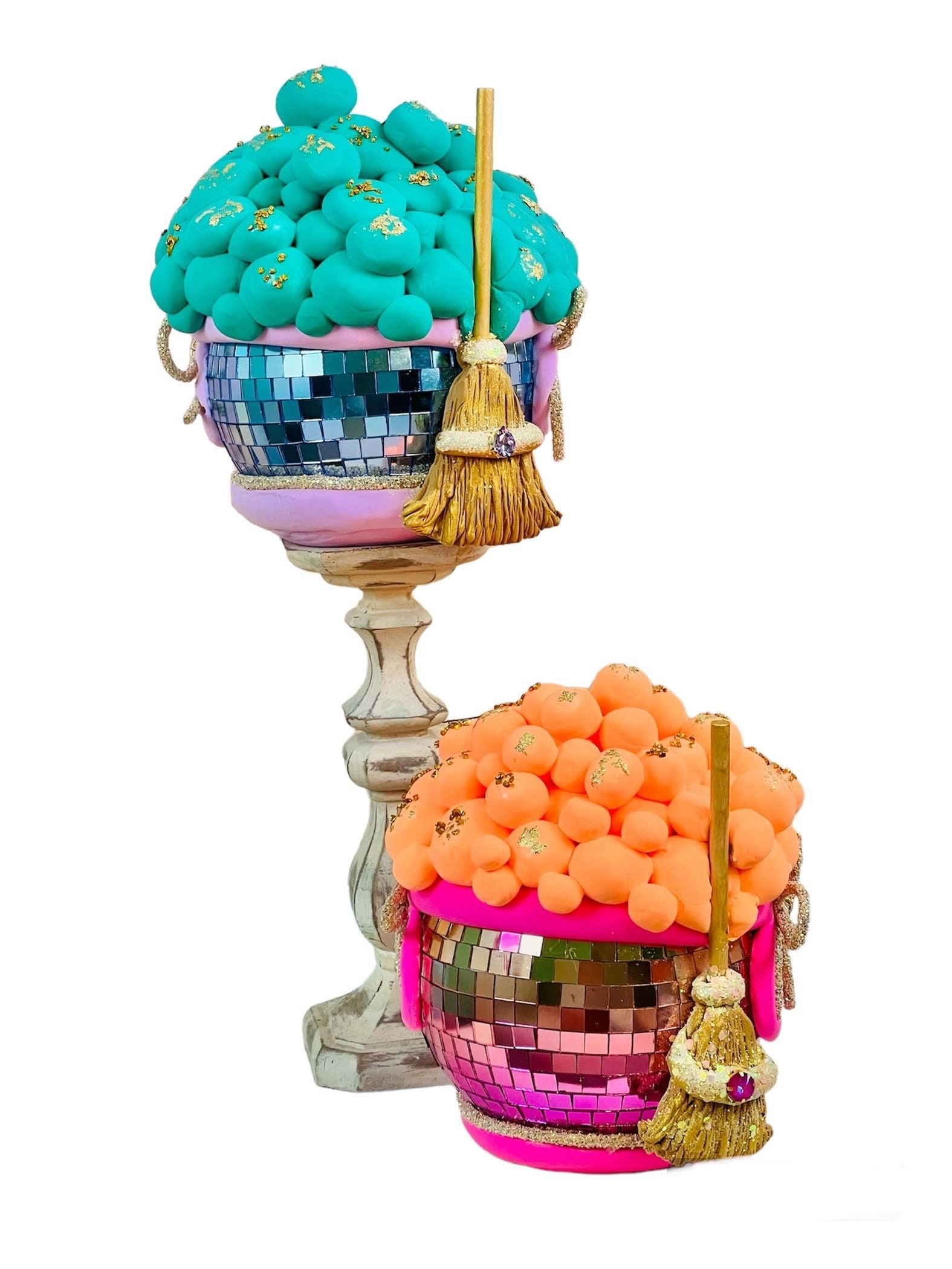 Disco Ball Witch Calderon, Decor, Halloween Prop, Fake Bake, Disco Ball