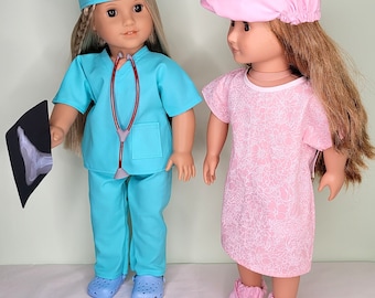NEW American Girl Doll Hospital Gown Hat Get Well Card