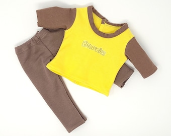 Brownie T-shirt and brown leggings for 18" Doll