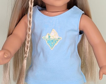 18" doll Tank top T-shirt for American Girl Doll ® , Our Generation doll (46cm)
