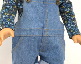 Denim Dungarees / Overalls for 18" doll