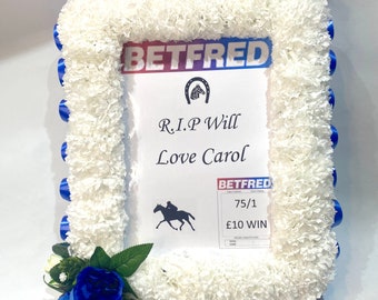 BETTING SLIP FUNERAL Tribute Grave Memorial Any colour Pesonalised