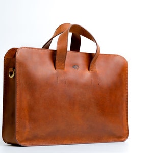 Briefcase leather bag for man, leather laptop bag, laptop messenger bag, mens briefcase, satchel bag, graduation gift, shoulder bag image 2