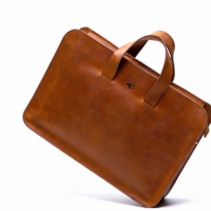 Briefcase leather bag for man, leather laptop bag, laptop messenger bag, mens briefcase, satchel bag, graduation gift, shoulder bag image 1