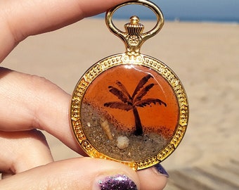 Palm necklace Palm pendant Tropical necklace Tropical beach pendant Tropical palm tree pendant Beach necklace Ocean pendant Seashore pendant