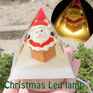 Santa Claus LED lamp, Christmas Pyramid, Holiday Party Home Decor, winter ornament, Xmas Lantern Light, Christmas gift ideas, Desktop Decor