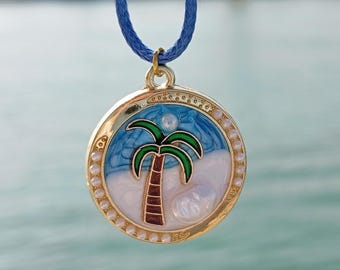 Collier Pendentif Palmier Doré En Acier Inoxydable - Style Tropical, Plage - Bijou Géométrique Pour Homme/femme