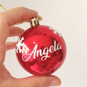 Personalized Christmas ball, Name Ornament Customized, Christmas tree ornament, Xmas decoration, Hanging red ball, secret santa unique gift