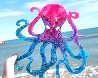 Harskraken, oceaanornament, decor Noorse mythologie, nautisch cadeau, decor strandhuis, kleurrijke octopus, dierensculptuur voor wanddecoratie
