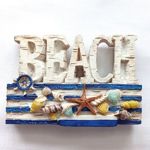 Strand-Magnet, Urlaubs-Andenken, nautische Dekoration, umweltfreundlicher Harzmagnet, Küstenverzierung für Strandhaus, Sommerdekor