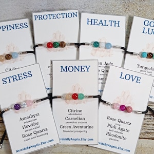 Crystal bracelet, Crystal healing bracelet, Natural stone jewelry, Energy Bracelet, Gemstone bracelet for protection stress good luck amulet