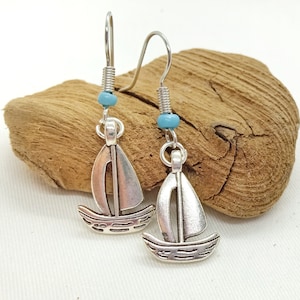 Hypoallergenic Boat Earrings, Sailboat Jewelry, Nautical Accessories, Maritime Jewelry, Vacation Earrings, Summer Jewelry, Fisherman Style