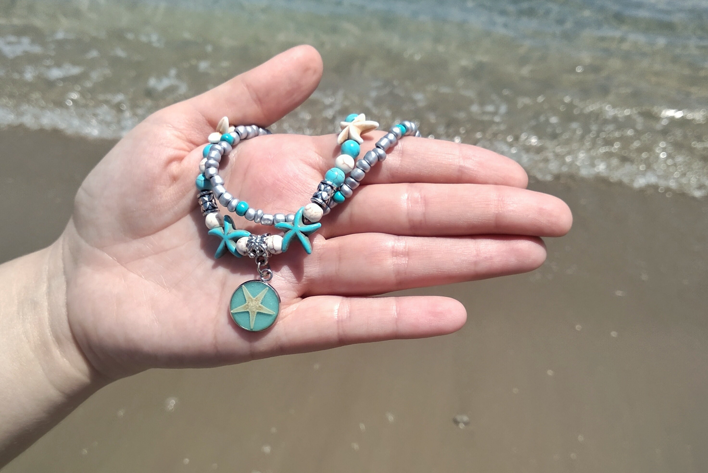 Anklet bracelet Ocean Bracelet Starfish bracelet Surf Etsy