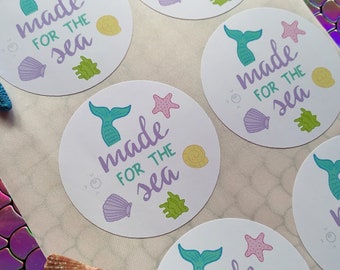 Mermaid Stickers 6 Pieces, Craft Supplies, Stickers for Creative Projects, Ocean Stationery,  Cute Planner Stationery, mermaid decal sheet