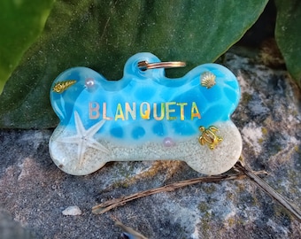 Personalized Pet Tag Pendant, Dog Tag Necklace, Ocean Tag for Pets