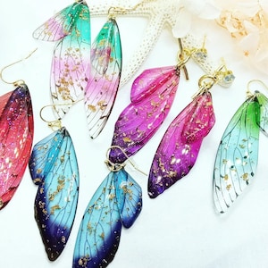 Pendientes de ala de hada, Pendientes de mariposa, pendientes de hadas, Joyería esotérica, pendientes lindos kawaii, regalo cuento de hadas