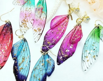 Pendientes de ala de hada, Pendientes de mariposa, pendientes de hadas, Joyería esotérica, pendientes lindos kawaii, regalo cuento de hadas