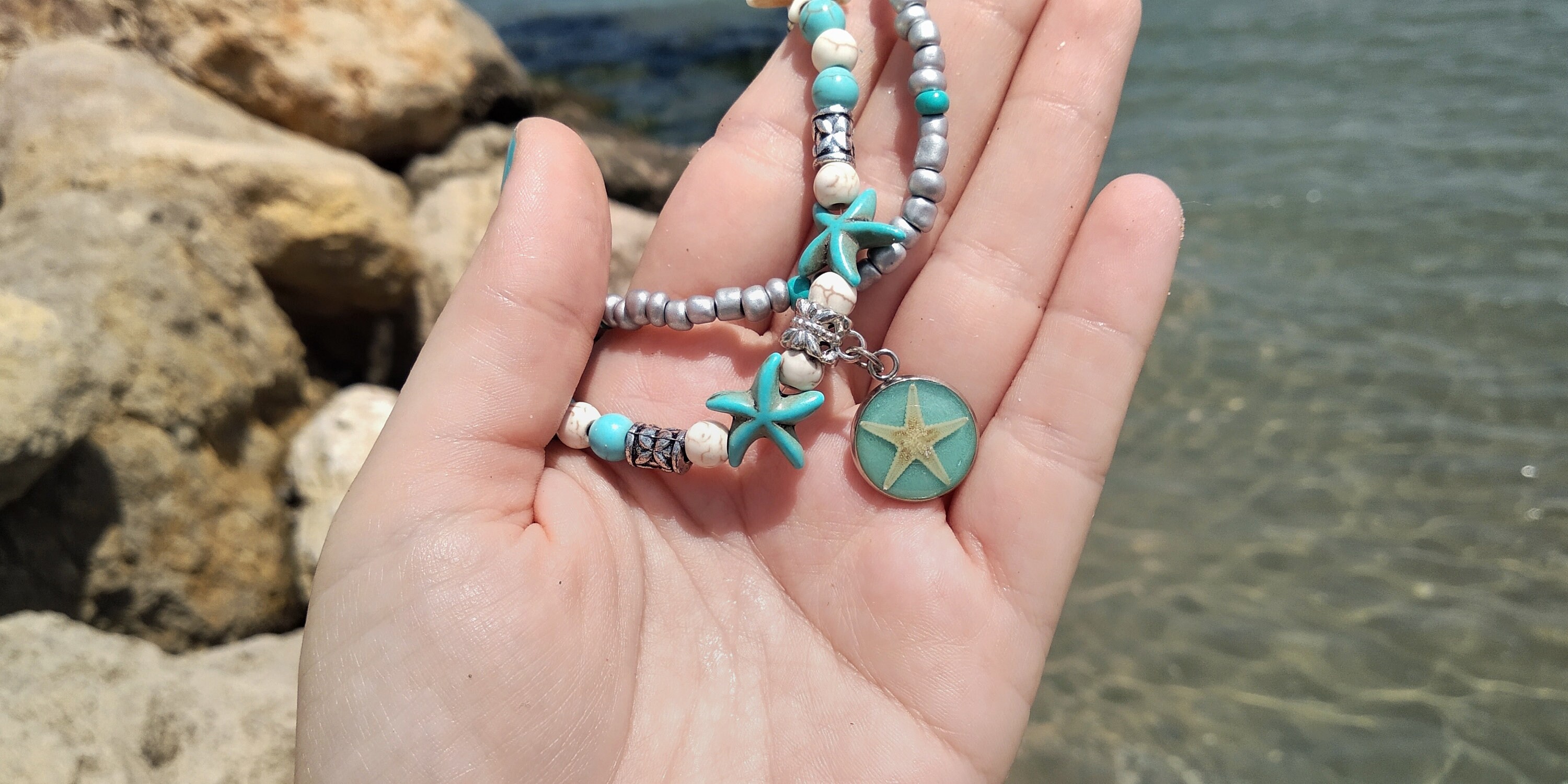 Anklet bracelet Ocean Bracelet Starfish bracelet Surf Etsy